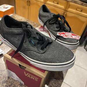 Vans Size 7 The Wall Skate Shoes Mens Dark Gray Canvas SK8 Lace Up, 500714